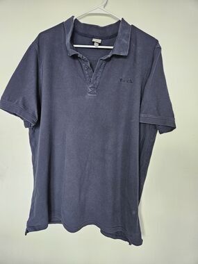 Bench Men's Navy Blue Polo Shirt Short Sleeve Size XXL Pique Cotton Logo